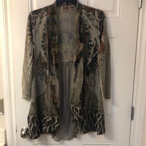 L/S pattern cardigan - sheer